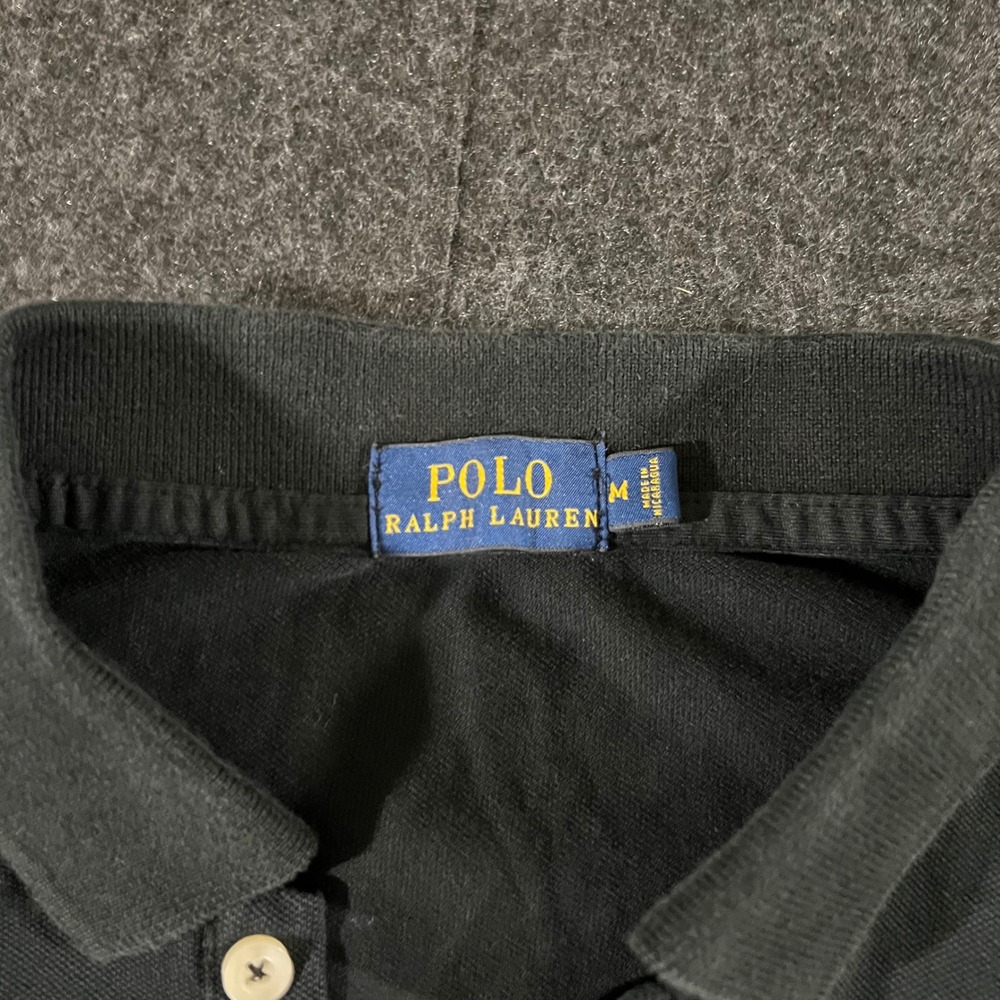 Polo Ralph Lauren Long Sleeve Polo Womens Medium Black Red Pony Logo Classic - Picture 4 of 7
